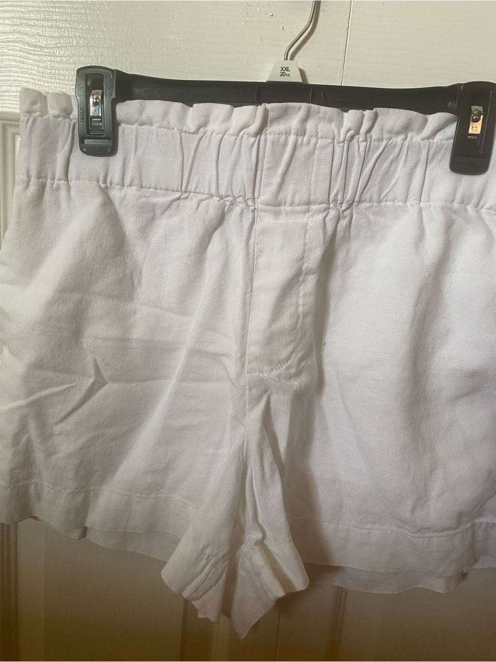 a new day White High-Waist Elastic Linen-Blend Shorts